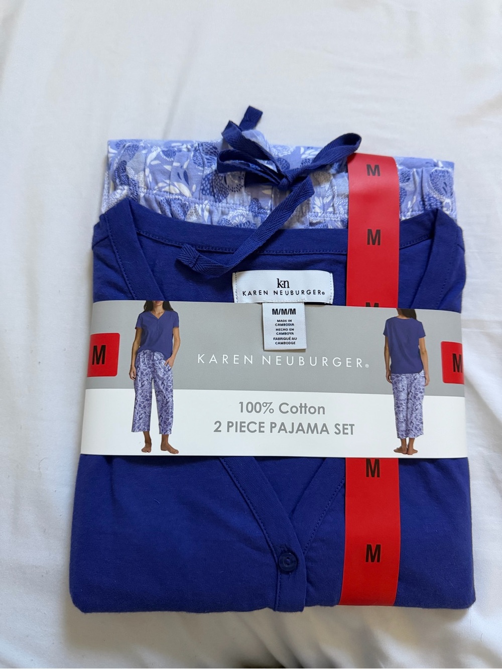 Karen Neuburger women’s 2-Piece Pajama Set - dark & Light Purple Print